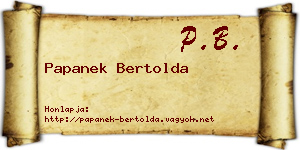 Papanek Bertolda névjegykártya